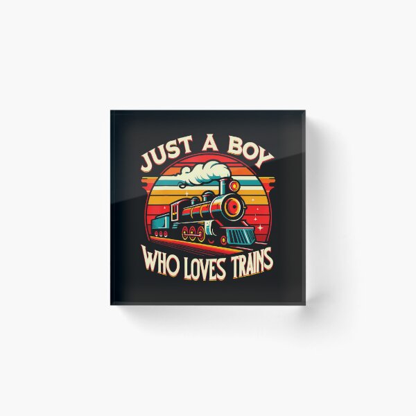 Item preview, Just A Boy Who Loves Trains designed and sold by SelmaBonnie.