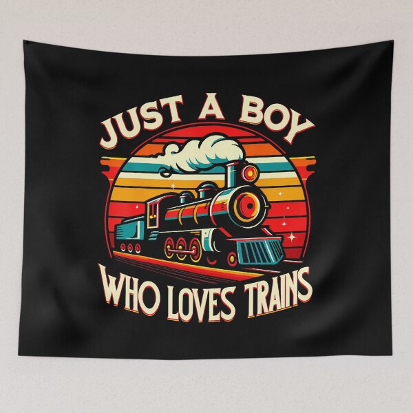 Item preview, Just A Boy Who Loves Trains designed and sold by SelmaBonnie.