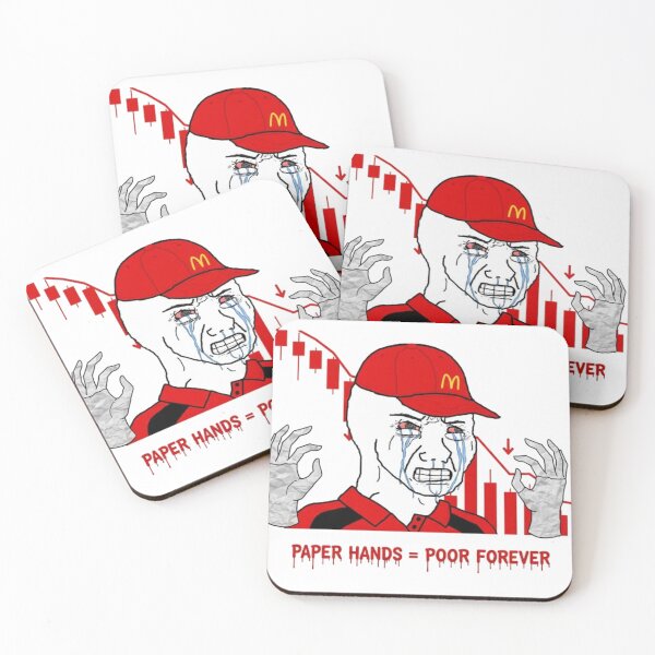 Item preview, Paper Hands Poor Forever Meme - Crying Trader Fast Food Worker - Crypto Panic Selling Warning (Wojak memecoin) designed and sold by FashionTraders.