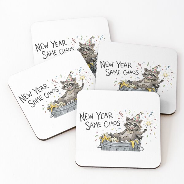 Item preview, New Year Same Chaos Funny Raccoon Trash Panda designed and sold by BKPrintDesing.