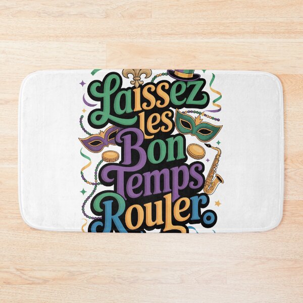 Aperçu de l'œuvre Laissez Les Bon Temps Rouler Masque Mardi Gras Perles Jazz Party Design créée et vendue par BernoNickel.