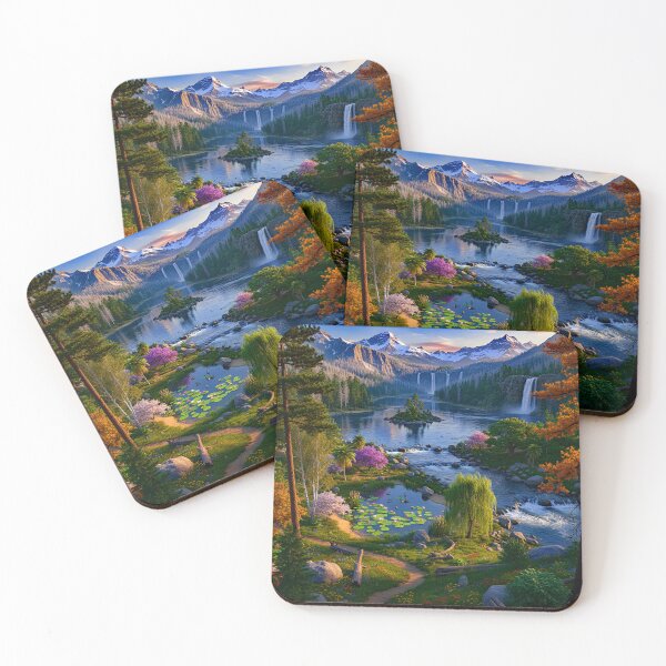 Item preview, Nature Wilderness Scenic Landscape River Pond Lake Mountains Waterfalls designed and sold by JamesLimborg.