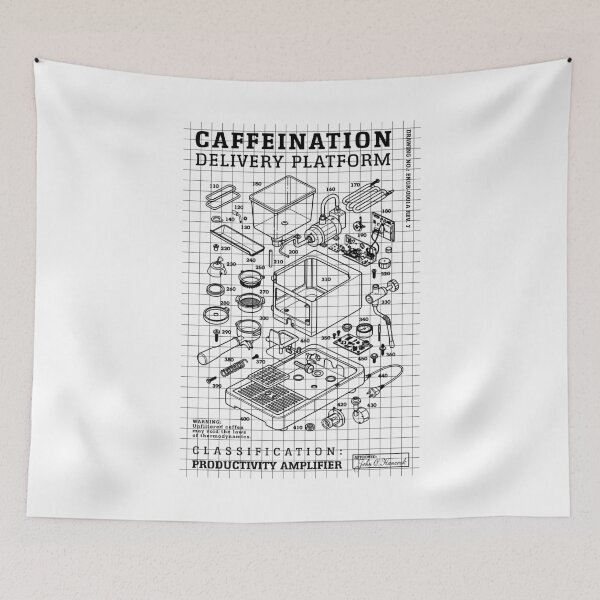 Item preview, Engineer Coffee Machine Diagram Funny Caffeine Engineering designed and sold by GrandeDuc.