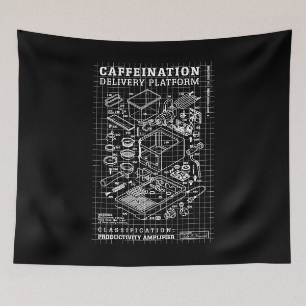Item preview, Engineer Coffee Machine Diagram Funny Caffeine Engineering designed and sold by GrandeDuc.