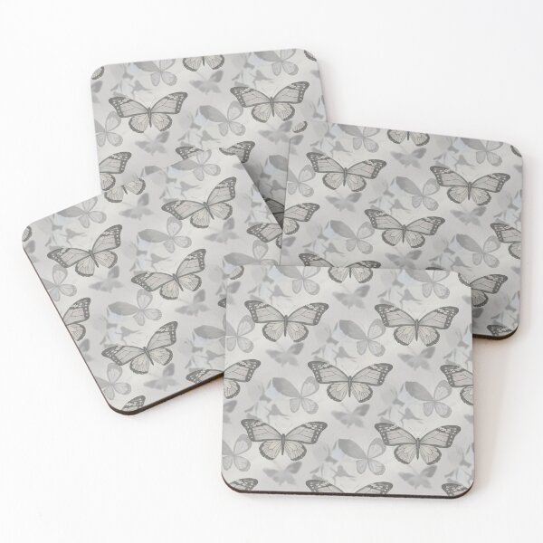 Item preview, Soft Gray Butterfly Shadows designed and sold by Kaleidoscope Print.