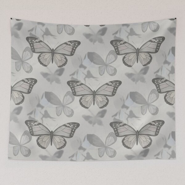 Item preview, Soft Gray Butterfly Shadows designed and sold by Kaleidoscope Print.