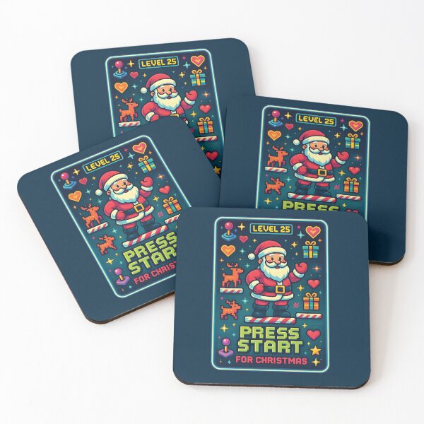 Item preview, Press Start for Christmas – Retro Gamer Santa Neon Pixel Art designed and sold by Glyph Lab.