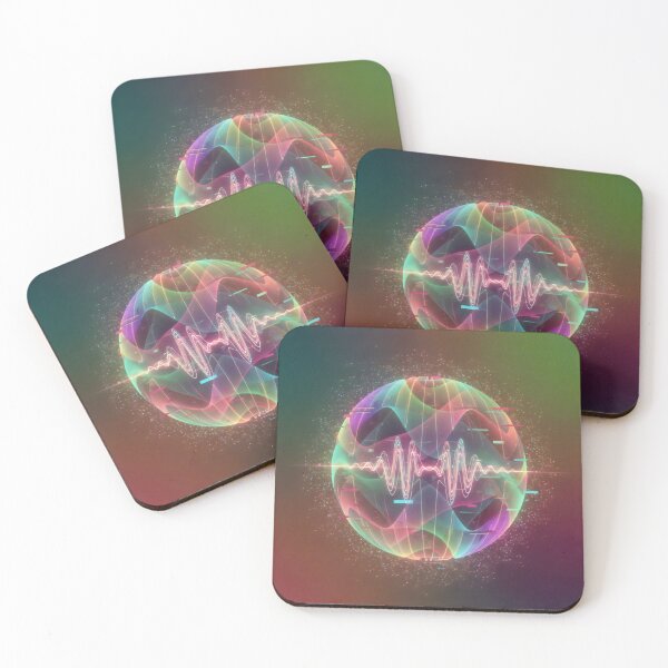 Item preview, ASMR Sphere Design with Pastel Soundwave and Floating Ribbon Elements designed and sold by SplashTastic.