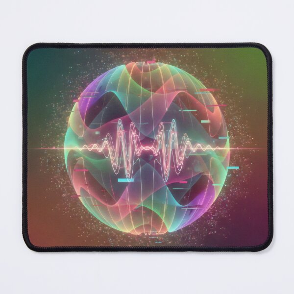 Item preview, ASMR Sphere Design with Pastel Soundwave and Floating Ribbon Elements designed and sold by SplashTastic.