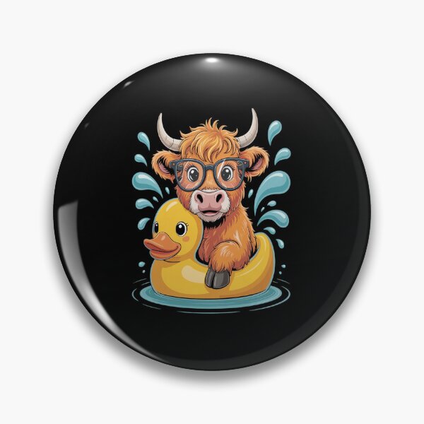 Item preview, Highland Cow and Rubber Duck Swimming Summer Vacation designed and sold by Rrettgison.