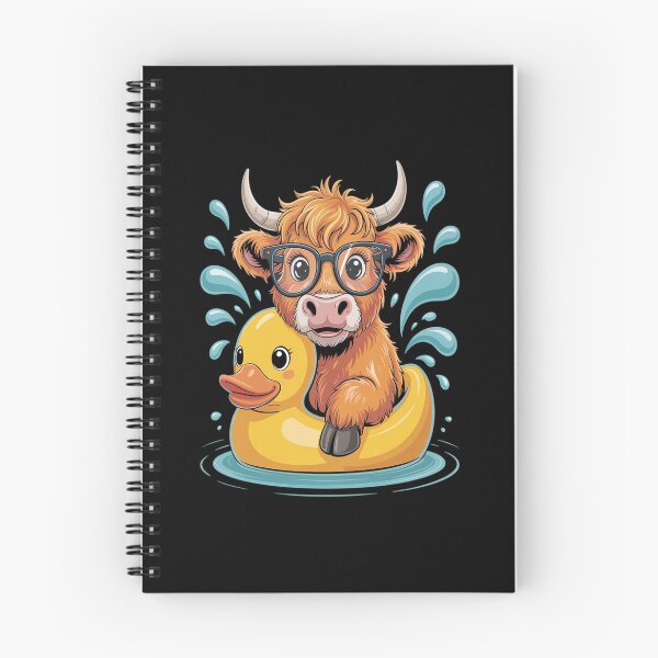 Item preview, Highland Cow and Rubber Duck Swimming Summer Vacation designed and sold by Rrettgison.