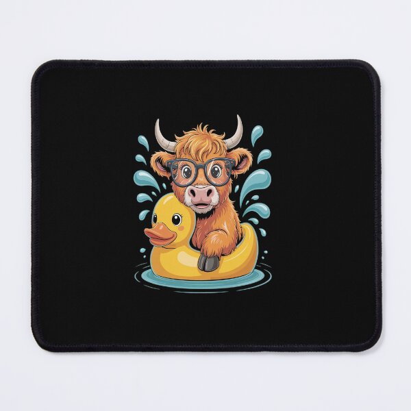Item preview, Highland Cow and Rubber Duck Swimming Summer Vacation designed and sold by Rrettgison.