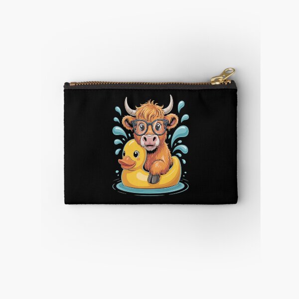 Item preview, Highland Cow and Rubber Duck Swimming Summer Vacation designed and sold by Rrettgison.