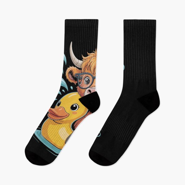 Item preview, Highland Cow and Rubber Duck Swimming Summer Vacation designed and sold by Rrettgison.