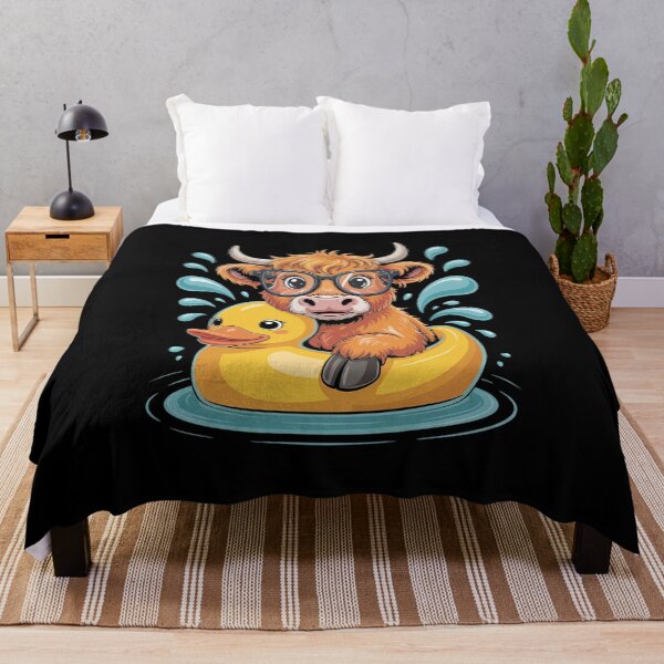 Item preview, Highland Cow and Rubber Duck Swimming Summer Vacation designed and sold by Rrettgison.