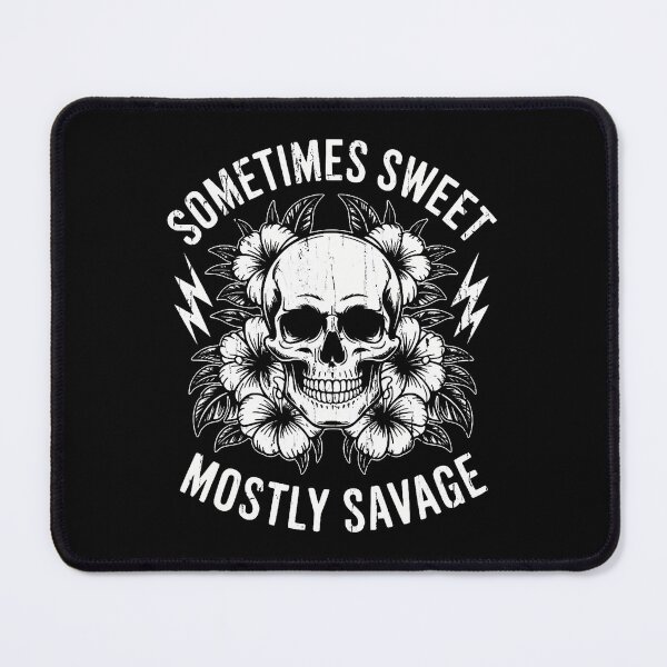 Item preview, Sometimes Sweet Mostly Savage Flower Skull designed and sold by ToriKarla.