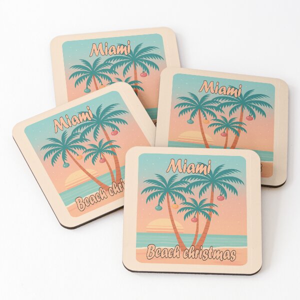 Item preview, Miami Beach Christmas – Tropical Palm Tree Holiday Retro Sunset Design designed and sold by Globalcitytees.