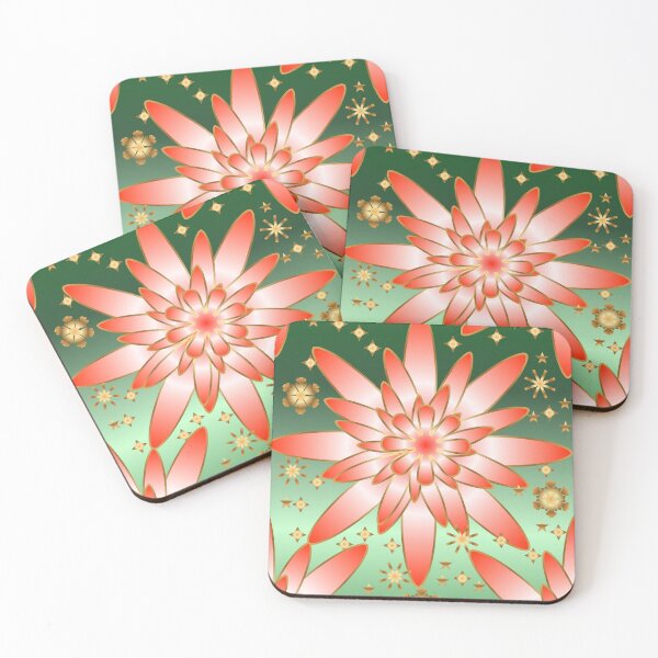 Item preview, Elegant Gold Outlined Floral Pattern on Green Gradient designed and sold by HopeAndHustle.