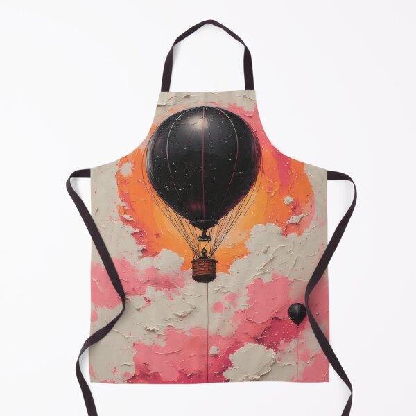 Item preview, Black and pink hot air balloon dreamscape art designed and sold by Mianku | Für das Leben.