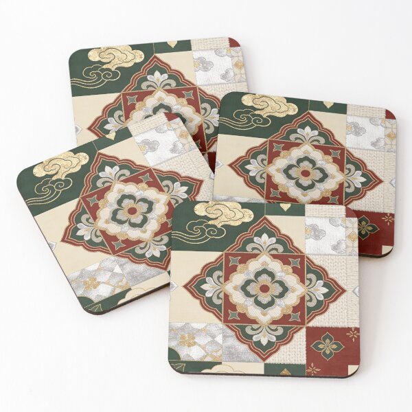 Item preview, Opulent Red Green & Gold Ornamental Patchwork Pattern designed and sold by zzz888.