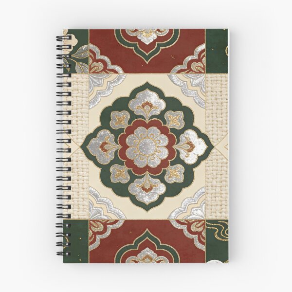 Item preview, Elegant Red Green & Gold Floral Patchwork Tile Pattern designed and sold by zzz888.