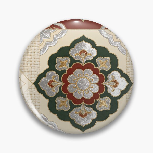 Item preview, Elegant Red Green & Gold Floral Patchwork Tile Pattern designed and sold by zzz888.
