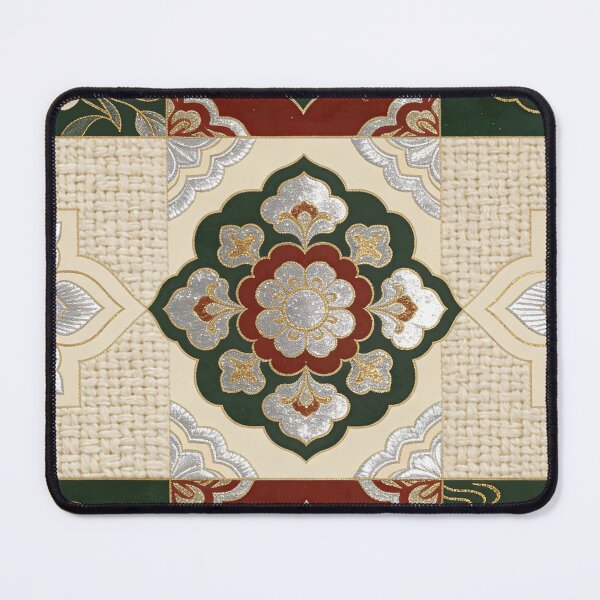 Item preview, Elegant Red Green & Gold Floral Patchwork Tile Pattern designed and sold by zzz888.