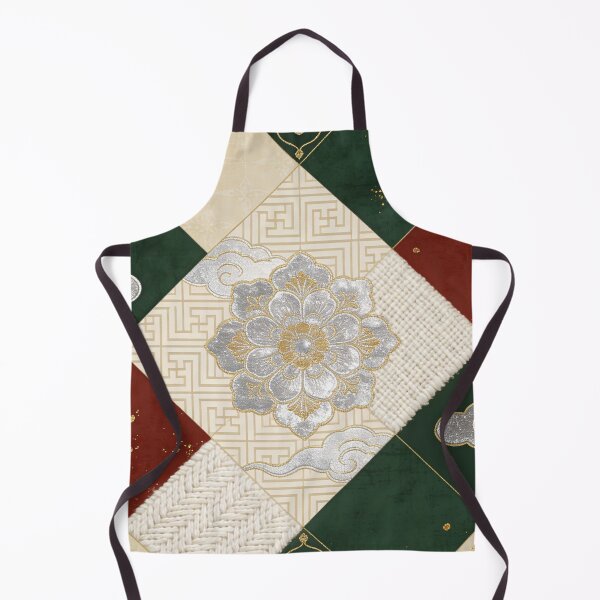 Item preview, Opulent Red Green & Gold Asian Floral Patchwork Pattern designed and sold by zzz888.