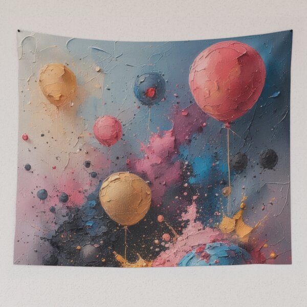 Item preview, Colored balloons in abstract painting designed and sold by Mianku | Für das Leben.