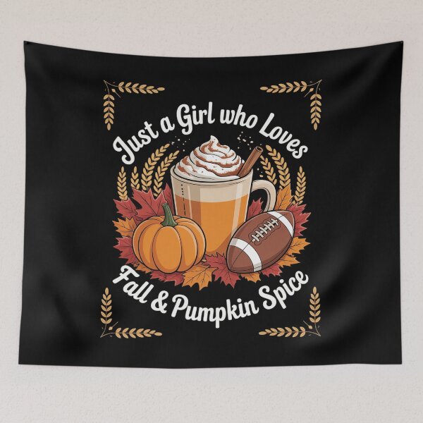 Item preview, Just a Girl Who Loves Fall and Pumpkin Spice Football Autumn designed and sold by HORIZBoutique.