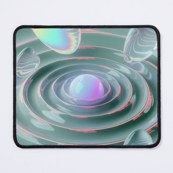 Item preview, ASMR-Inspired Digital Ripple Orb with Floating Iridescent Droplets and Pastel Code Patterns designed and sold by SplashTastic.