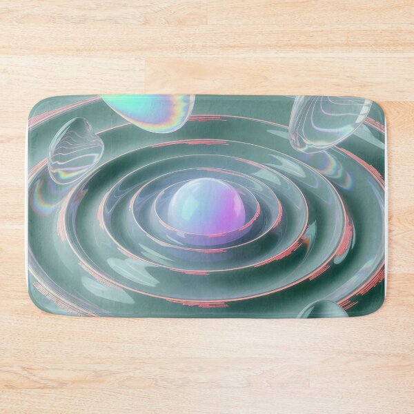 Item preview, ASMR-Inspired Digital Ripple Orb with Floating Iridescent Droplets and Pastel Code Patterns designed and sold by SplashTastic.