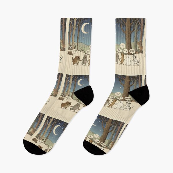Item preview,  Dog Life Sleep Eat Play Repeat - Woodland Forest Animals Holding Hands Art designed and sold by SammyMorry.