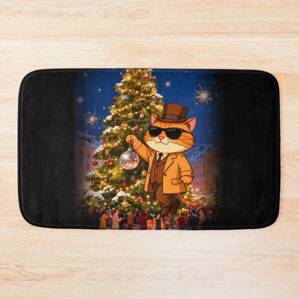 Item preview, Cat Detective Decorating Christmas Tree designed and sold by SmartDesigner-.