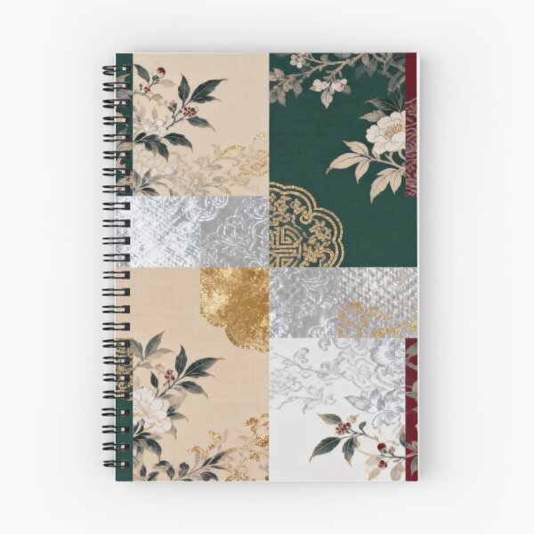 Item preview, Elegant Red Green & Gold Asian Floral Patchwork designed and sold by zzz888.