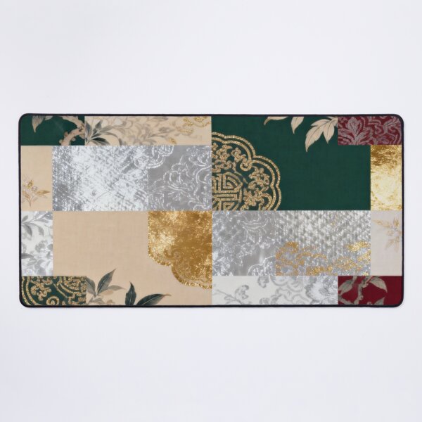Item preview, Elegant Red Green & Gold Asian Floral Patchwork designed and sold by zzz888.