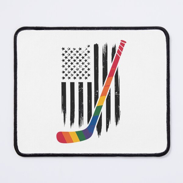 Item preview, American Flag Hockey LGBT-Q Rainbow Gay Pride Ally designed and sold by repconomArt.
