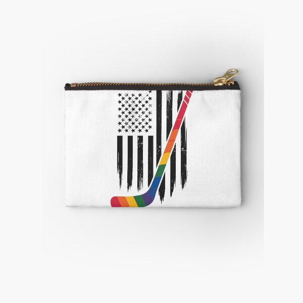Item preview, American Flag Hockey LGBT-Q Rainbow Gay Pride Ally designed and sold by repconomArt.
