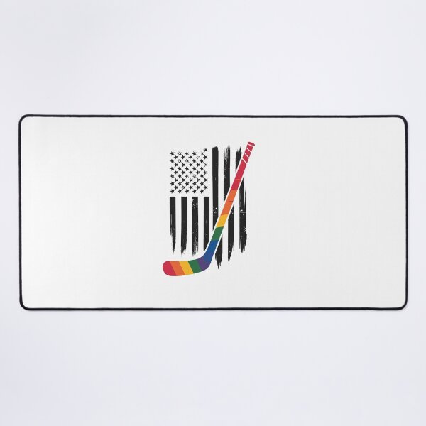 Item preview, American Flag Hockey LGBT-Q Rainbow Gay Pride Ally designed and sold by repconomArt.