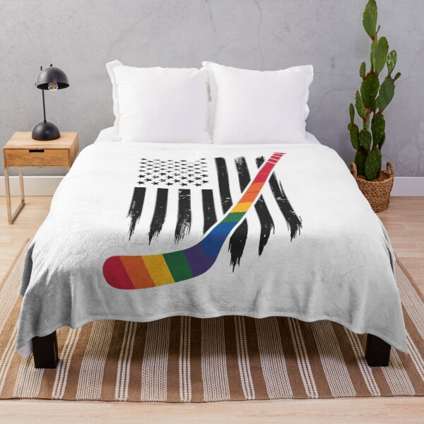 Item preview, American Flag Hockey LGBT-Q Rainbow Gay Pride Ally designed and sold by repconomArt.