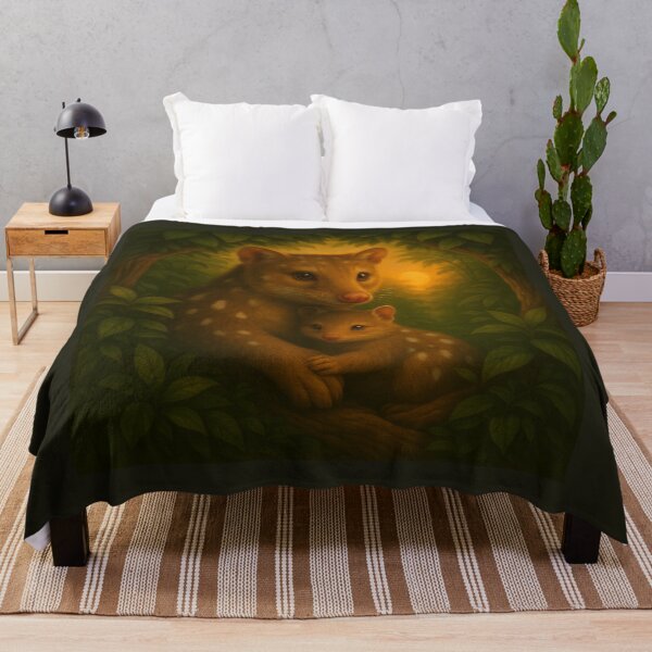 Item preview, Quoll Mother and Joey Wall Art – Golden Grove Wildlife Print designed and sold by GeoWild Designs.