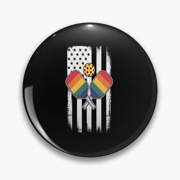 Item preview, American Flag Pickleball LGBT-Q Rainbow Gay Pride Ally designed and sold by repconomArt.