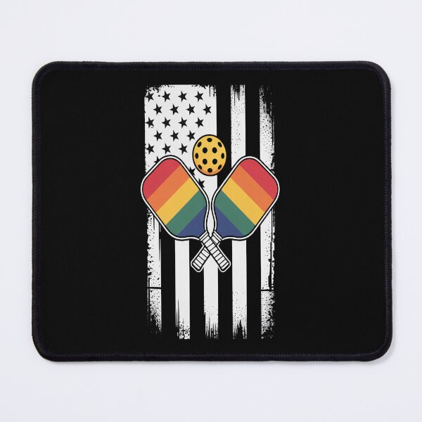 Item preview, American Flag Pickleball LGBT-Q Rainbow Gay Pride Ally designed and sold by repconomArt.