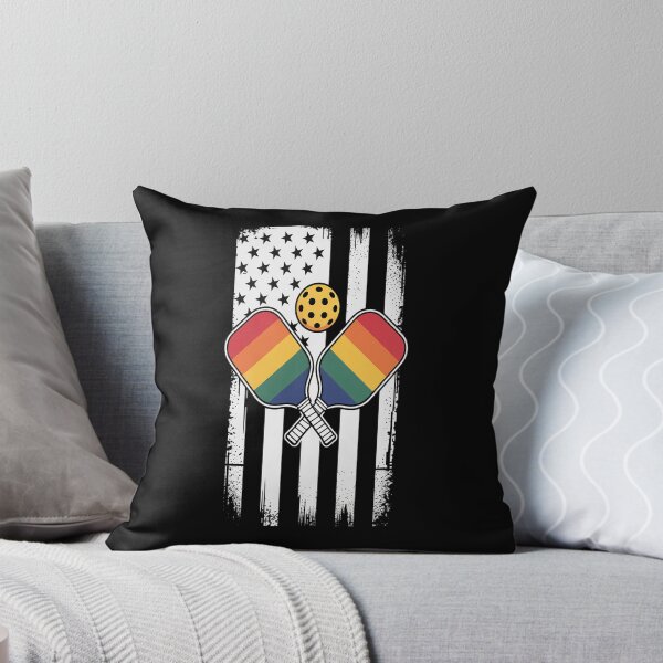 Item preview, American Flag Pickleball LGBT-Q Rainbow Gay Pride Ally designed and sold by repconomArt.