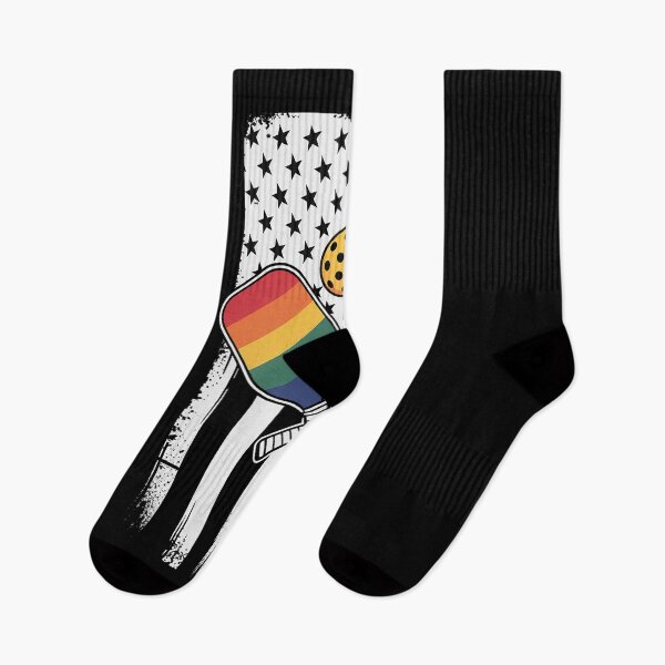 Item preview, American Flag Pickleball LGBT-Q Rainbow Gay Pride Ally designed and sold by repconomArt.