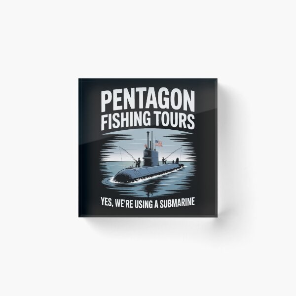 Item preview, Pentagon Fishing Tours Using a Submarine Satire designed and sold by stickercuffs.