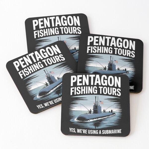 Item preview, Pentagon Fishing Tours Using a Submarine Satire designed and sold by stickercuffs.