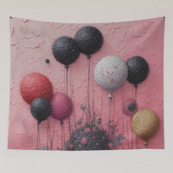 Item preview, Colorful balloons above a dark, lush greenery designed and sold by Mianku | Für das Leben.