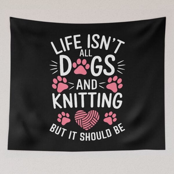 Item preview, Knitting And Dogs Funny Knitting designed and sold by ToriKarla.