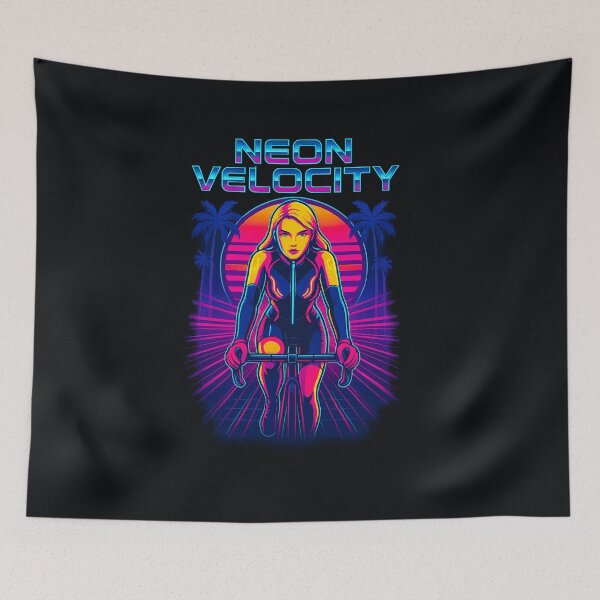 Item preview, Neon Velocity – Retro Synthwave Cyclist designed and sold by Sanctum Icons.